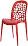 LANNY Set of 2 back hole design stackable chair A312 Injection processing Fixed leg plastic leisure chair outdoor/indoor outside/inside Patio/Garden chair Water/sun proof Dining chair for households, restaurants, cafeterias, events, and other-RED
