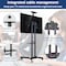 Mobile TV Stand Rolling TV Cart,Floor TV Stand Trolley for 32&rdquo; to 70&rdquo; LCD LED Flat Curved Screen Tilt Height Adjustable TV Stand Mounted with Wheels 2 Media...