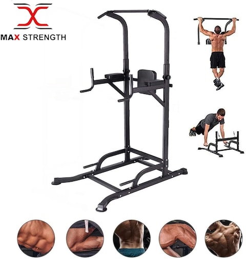 Max Strength Multifunction Power Tower Pull-Up Dip-Up Station Home Gym Strength Training, Pull Up Push Up Station Sit Up Station Vertical Knee Raise And Chin-Up Station-Heavy Duty
