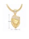 Fashion Street Lion Crown Pendant Necklace Gold