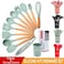 LIYING Cooking Utensils Set, 12 Pcs  Silicone Kitchen Tool Set Non-Stick Heat Resistant Silicone Cookwares with Holder &amp; Wooden Handle, Kitchen Gadgets Cookware and Spatula Utensil Set(Pink)