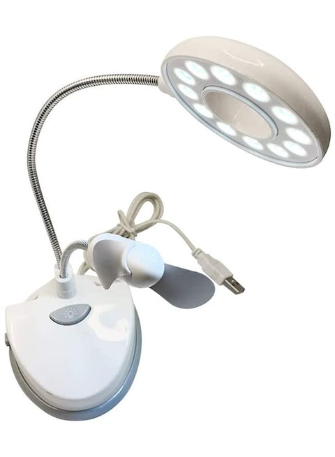 Sunshine LED USB Light Lamp With Fan White