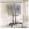 Mobile TV Stand, Rolling TV Cart for 55-80 inch Flat/Curved TVs, Adjustable Rolling TV Stand With Camera Shelf, Floor Tv Stand on Wheels