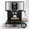 Nobel Coffee Machine, 1.5L Detachable Water Tank, Dual Stainless Steel Filter, 15 Bar Pressure Pump, High Pressure Frothing, Overheat Protection, Adjustable Steam Knob NCM21 Black