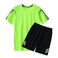 Mei Stylish Mens Short and T-shirt Tracksuit Sports Suit Activewear Set, XXXL Size, Green &amp; Black