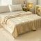 Luna Home 3D Imitation Butterfly Fleece Soft Blanket, Ivory color.