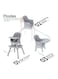 Moon 6-In-1 High Chair Dining Booster Seat Baby Feeding Chair Study Desk Block Toy Table Removable Tray