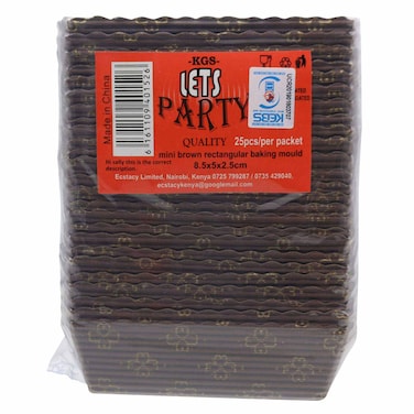 LET&#39;S PARTY BROWN BAKING MOULD 25PC