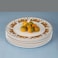 Porcelain Plates with Ramadan Design, Ceramic Round Serving Plate for Salad, Cakes,Sweets,(Set of 6)(S)-gold and White  color (L-15*W-15CM)