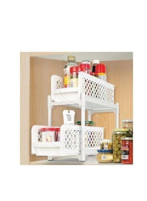 2-Tier Basket Drawer White