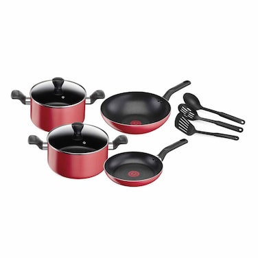 Tefal Red Super Cook 9 Pieces Set