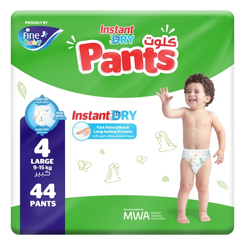 Fine Instant Dry Baby Diapers Pants Large Size 4 9-15kg 44 Pants