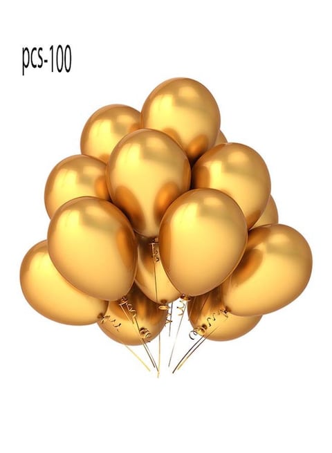 Buy 100-Piece 12inch Metallic Gold High Quality Latex Balloon in UAE