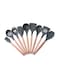 9-Piece Spatula And Turner Set Black 30centimeter