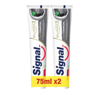 سيجنال معجون أسنان سيجنال كومبليت 8 عناصر طبيعية بالفحم ٧٥ مل