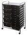 Zenments, 15-Drawer Organizer Cart, Black, W64xD39xH97cm, ZEN-256