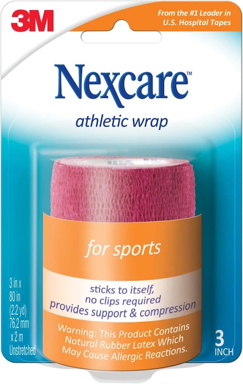 3M Nexcare CR3R Athletic Wrap, Red, 3x5 Yds