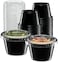Vsell24 100Pc 4 Ounce Plastic Disposable Portion Cup Containers With Lid Sauce Jello Shot Souffl&eacute; Sampling Cups Black