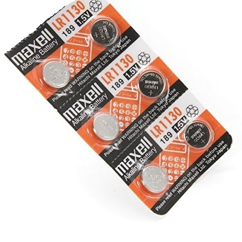 Maxell LR1130 (189) 1.5V Alkaline Button Cell Batteries &ndash; 6 Pieces