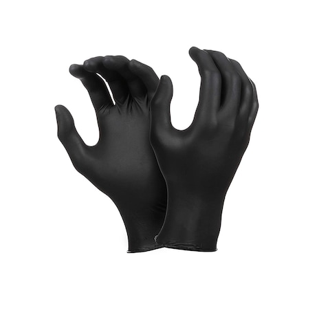 Falcon Nitrile Gloves - Black Powder Free - 100 Pieces (Large)