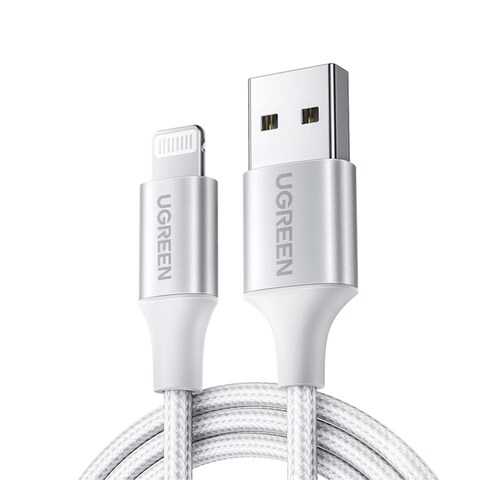 UGREEN USB-A to Lightning MFI Cable Alu Case with Nylon Braided   1m SIL