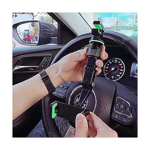 360 Degree Rotating Rearview Mirror Multifunctional Car Phone Holder Adjustable Support Hanging Clip Bracket Cell Phone Holder For 4.0-6.1 Inch Mobile