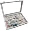 Generic Beauenty Clear Lid Earrings Organizer Holder Velvet Jewelry Tray Display Showcase Storage 32 Pairs Earring Box Case Lockable Earrings Box