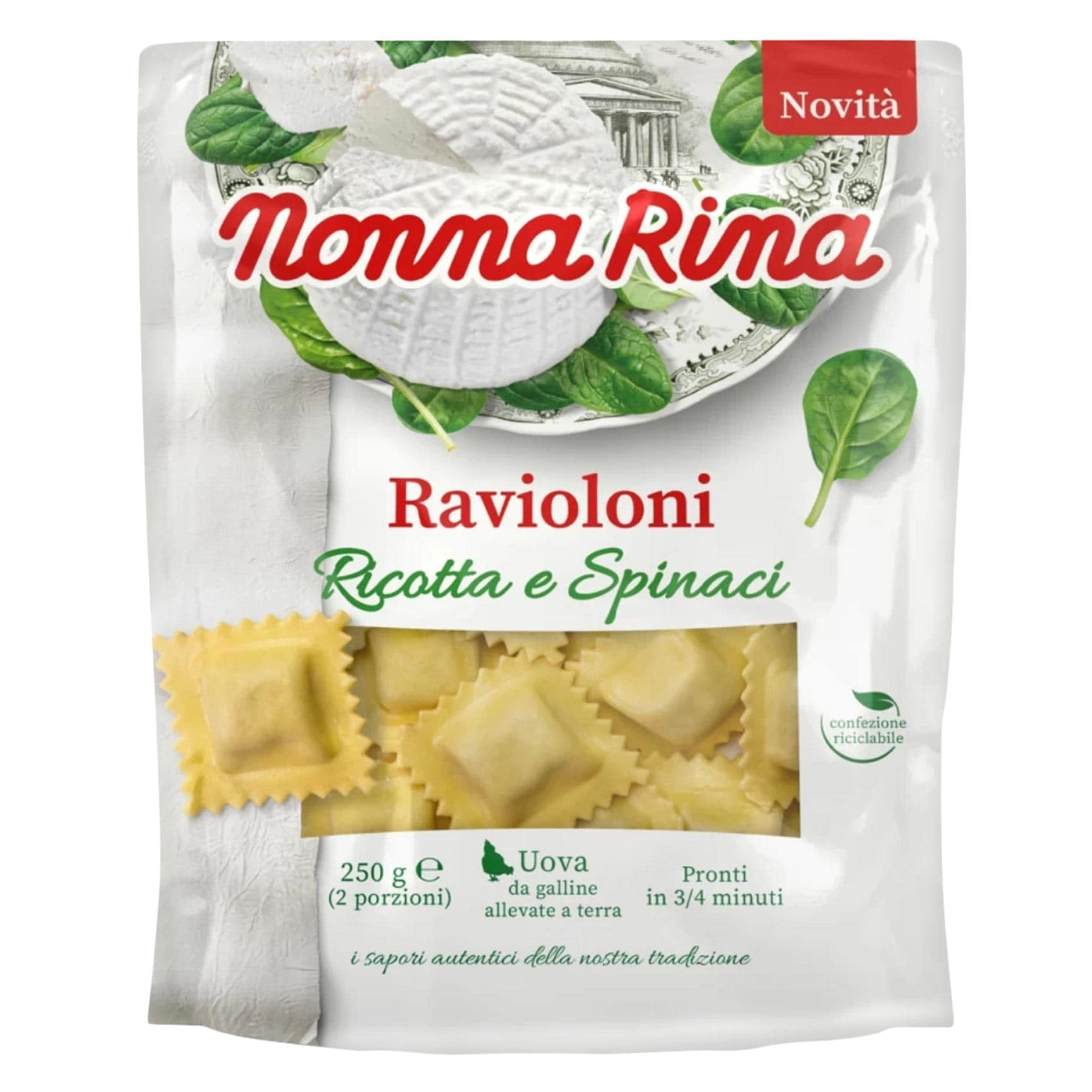 Nonna Rina Ravioli Ricotta Buy Nonna Rina Ravioloni Spinaci / Spinach Large Ravioli 250g Online ...