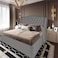 In House Taj Mahal Velvet Bed Frame - Single - 200x100 cm - Gray