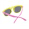 Atom baby sunglasses, K112-10, Polarized UV400 sunglasses for Girls, Age 3-10 Matte yellow and Red frame , pink temple, smoke polarized  lens