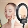 Docooler-ZOMEI 16 Inch LED Selfie Ring Light Camera Lamp 38W 320pcs Bulbs Stepless Dimmable Brightness 3200-5600K with Tripod Stand Cellphone Holder Kit for YouTube Video Live Stream Makeup for iPhone