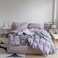 Luna Home-Premium King Size 6 Pieces Korean Reversible Bedding Set, Plain Purple and Light Purple Color.