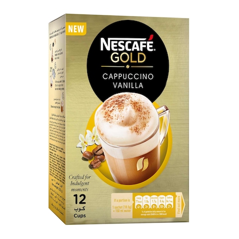 Nescafe Cappuccino Gold Vanilla - 18 Gram - 12 Sachets