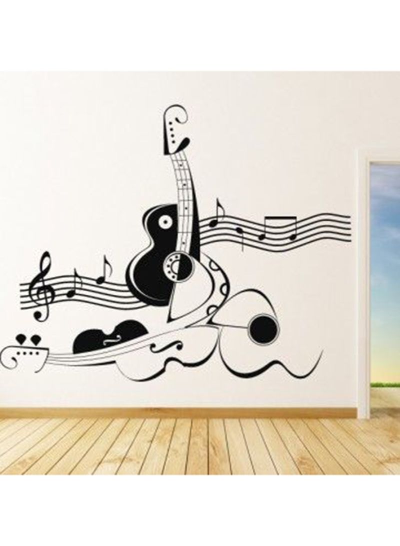 Spoil Your Wall Guitar And Music Wall Sticker Black