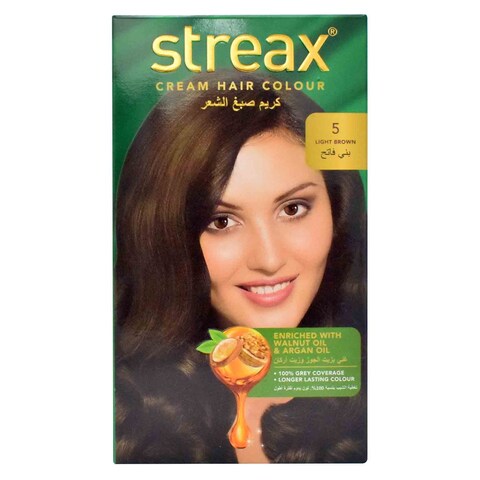 Streax Cream Hair Color 5 Light Brown 50ml