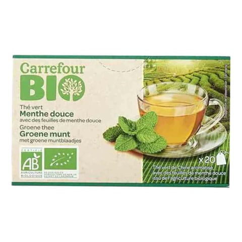 Buy Carrefour Bio Sweet Mint Green Organic 20 Tea Bags in UAE