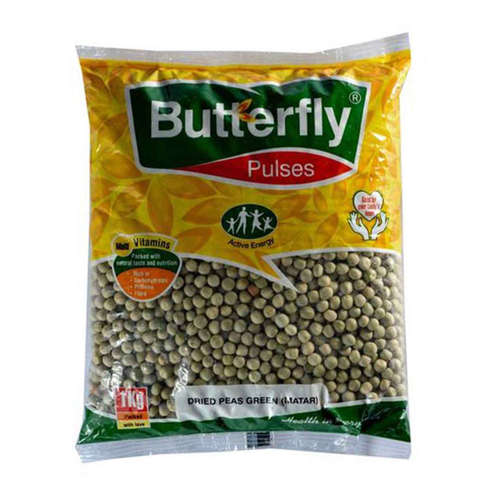 Butterfly Pulses Dried Green Peas 1Kg