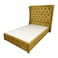In House Lychee Velvet Bed Frame - King - 200x200 cm - Gold