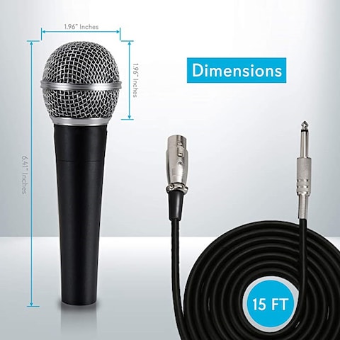 Mike Music Dynamic Vocal Microphone &ndash; Cardioid (Microphone, Black)