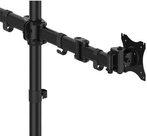 Ntech Dual LCD Monitor Mount (05308), Free Standing Fully Adjustable Desk Fits Two Screens Up To 27&quot;, Full Motion, 45&deg;~ -45&deg; Tilt, 180&deg; Swivel, 360&deg; Rotate, 17.6Lbs Capacity, W/Grommet Base