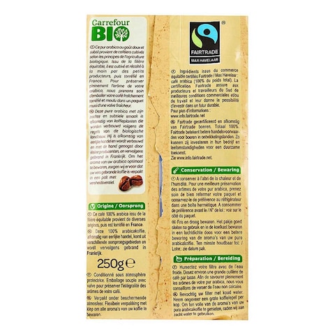 Carrefour Bio Ground Coffee Mild 250g