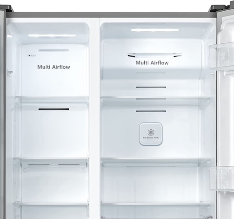Hisense 516L Net Capacity Side By Side Refrigerator, Silver, RS670N4ASU