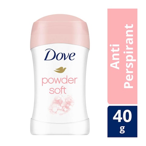 Buy Dove  Antiperspirant Deodorant Stick, for 48 hour protection, Powder Soft, alcohol free with ¼ moisturising cream, 40g in Saudi Arabia