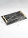 Lowha Decorative Acrylic Serving Tray With Gold Metal Handles And Marble Stone Design 20x30 cm