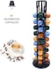 Lushh Stainless Steel Coffee Capsule Holder, 360 Degree Rotating Coffee Pod Holder Tower Rack Stand for 40 Nespresso Coffee Capsules, Black