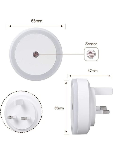 Generic LED Round Shaped Plug In Night Light Super Smart Socket Dusk To Dawn Sensor Lights