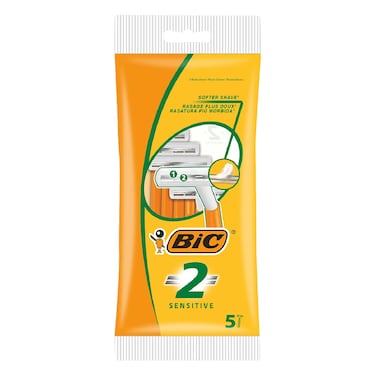 BIC 2 Sensitive Disposable Men&#39;s Razors - Pack of 5