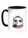 Decalac Cartoon Drawing Teddy Bear Printed Coffee Mug White/Black/Green 325ml