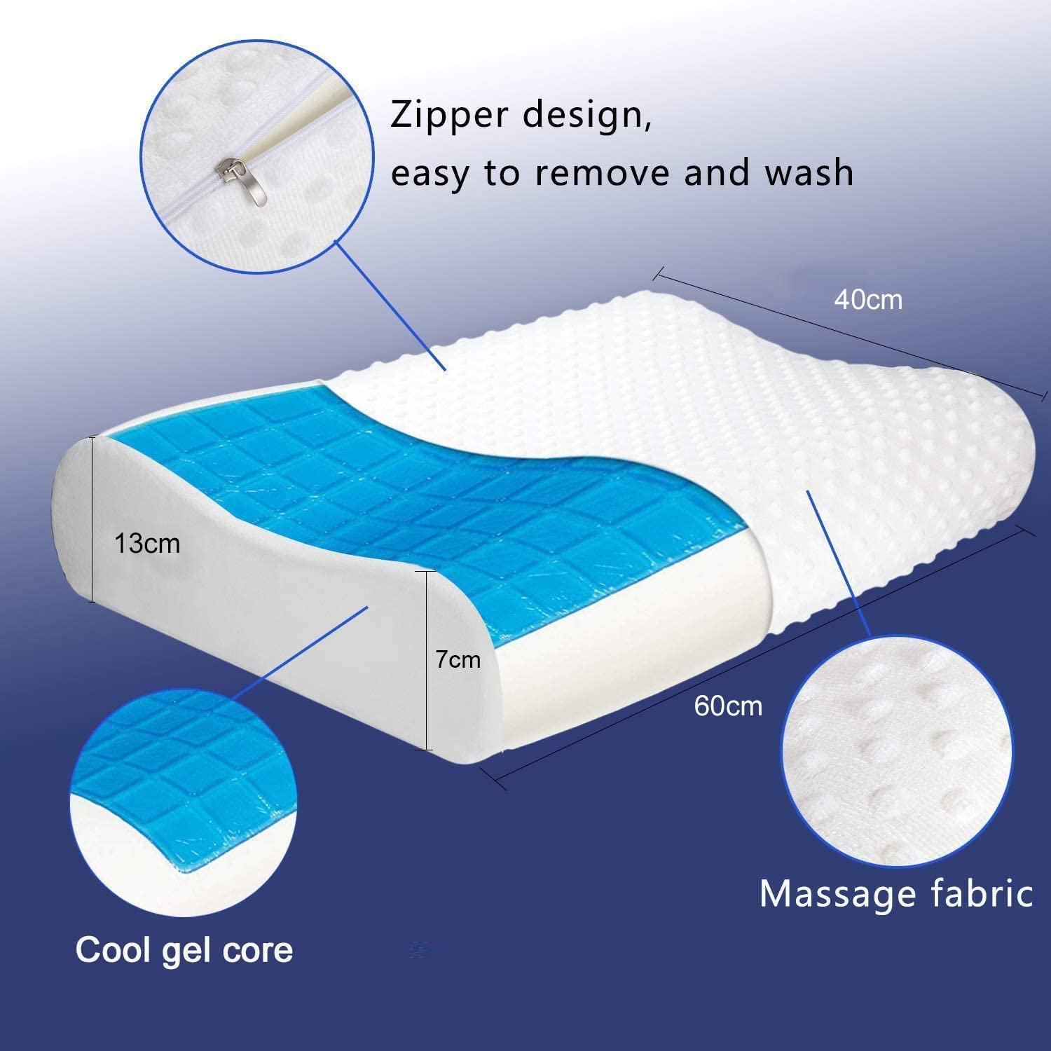 Deep Sleep Gel Memory Foam Pillow