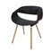 Jilphar Furniture Polypropylene Dining Chair with Wooden Legs JP1037A, Black